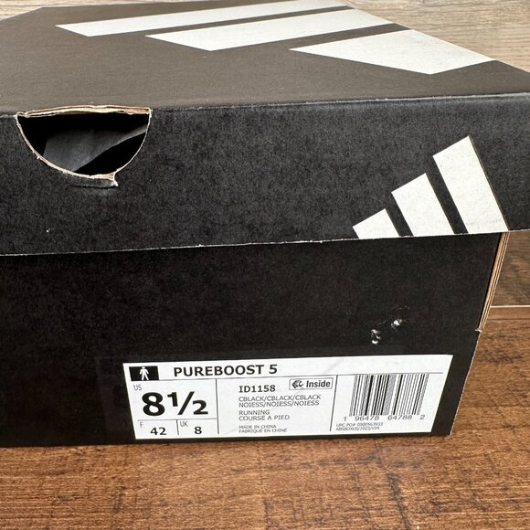 adidas Pureboost 5 Triple Black Mens Size 8.5 Core Black ID1158 - Picture 9 of 9